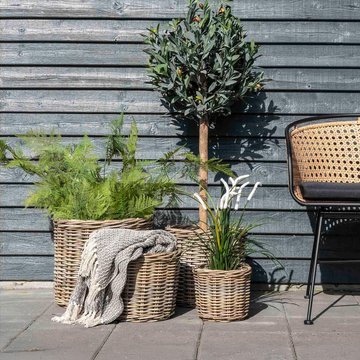 Bogor basket - round - kubu rattan - set of 4