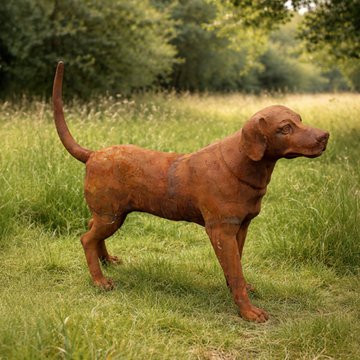 Brown dog statue - single - set of 2 - resin