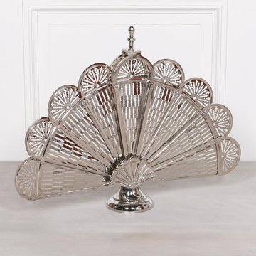 Chrome folding fire screen