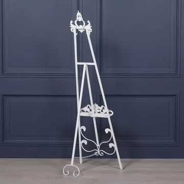 French style metal easel - white