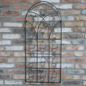 Candle holder wall decoration - set of 2 - metal