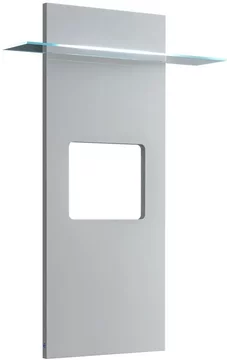 Elite italian wall tv panel - with glass shelf - bianco antico