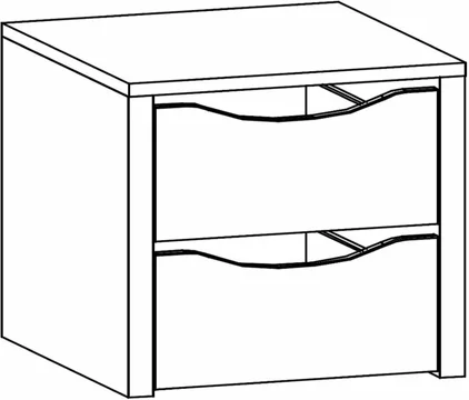 Blue interior 2 drawer