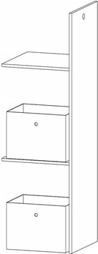Blue wardrobe interior division - 2 fabric boxes - for sliding wardrobe