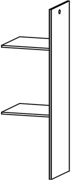 Blue wardrobe interior division - 2 shelves - for sliding wardrobe