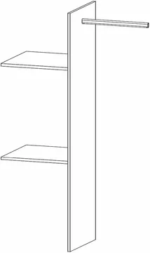 Blue wardrobe interior division - 2 shelves & hanging rail