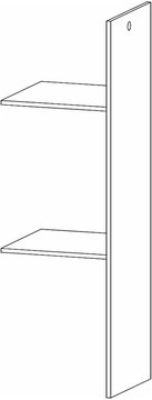 Blue wardrobe interior division - 2 shelves