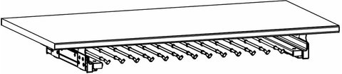 Orange plus compartment shelf - 100cm width - with trouser pull out