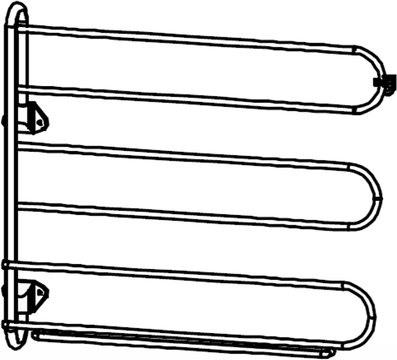 Orange tie rack - swivelling