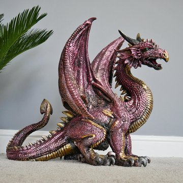 Red resin dragon statue