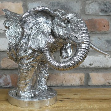 Silver elephant statue - set of 2