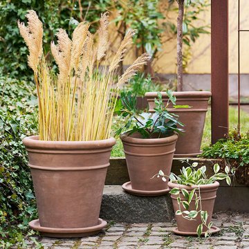 Sutton decoration pot - brown terracotta - set of 4