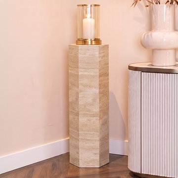 Vespin column - hexagon - beige - travertine