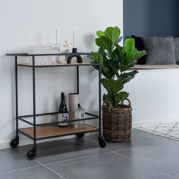 Vita bar trolley - natural wood
