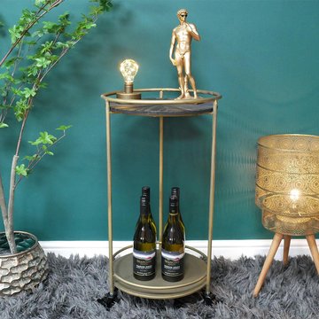 Trolley - wood and metal - round - drink style