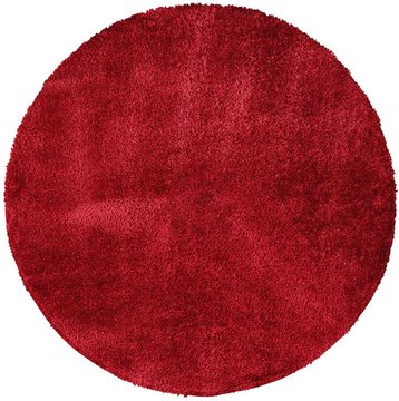 Cloudy round rug - high pile shaggy - red - sizes available