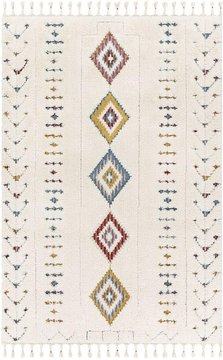 Lofty rug - shaggy modern boho plush pile - lof2303 - ivory - sizes available