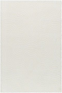 Nomadic rug - shaggy modern plush pile - nmc2316 - ivory - sizes available
