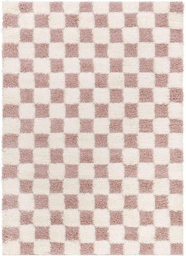 Urban rug - modern shaggy - usg2347 - cream checkered - sizes available