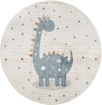 Lillian round kids rug - machine washable - lll2346 - beige - 160cm x 160cm