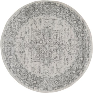 Chester round rug - oriental vintage - che2312 - grey - 160cm x 160cm