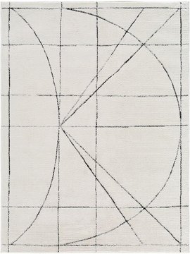 Architect galey alix rug - modern scandi high pile - gaar2304 - ivory & black - sizes available