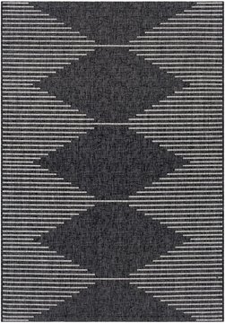 Eagean rug - eag2348 - black - 200cm x 275cm