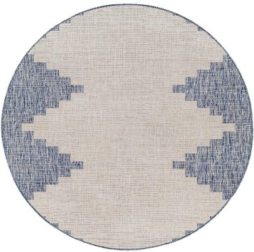 Eagean round rug - eag2420 - blue - 160cm x 160cm