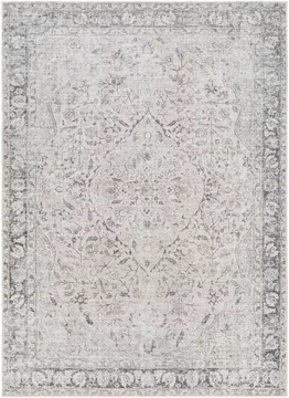 Amelie rug - machine washable traditional boho - aml2386 - blush light grey - sizes available