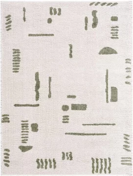 Fossay rug - machine washable modern shaggy - fsg2302 - beige & green - sizes available