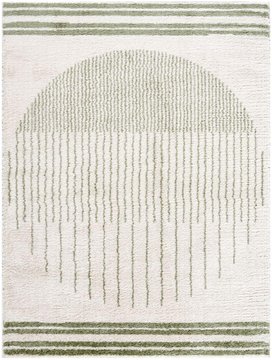 Fossay rug - machine washable modern shaggy - fsg2307 - ivory & green - sizes available