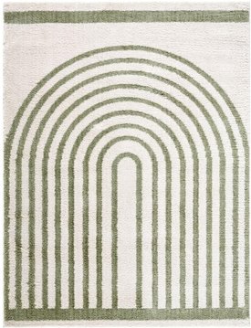 Fossay rug - machine washable modern shaggy - fsg2312 - ivory & green - sizes available