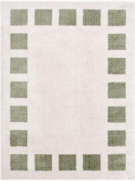 Fossay rug - machine washable modern shaggy - fsg2315 - ivory & green - sizes available