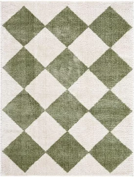 Fossay rug - machine washable modern shaggy - fsg2325 - ivory & green - sizes available