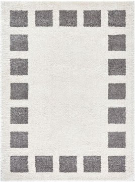 Fossay rug - machine washable modern shaggy - fsg2317 - medium ivory & grey - sizes available