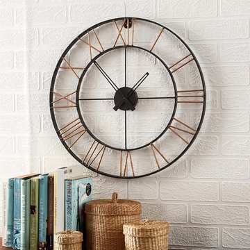 Lincoln wall clock - round - skeleton - blincolnk metal