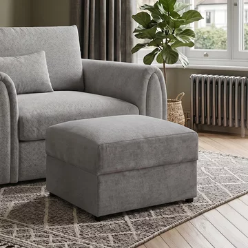 Mirabel footstool - grey fabric