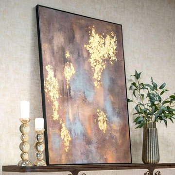 Gleam wall art - brown and gold