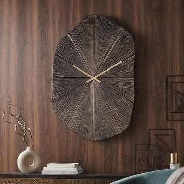 Livine wall clock - abstract - bronze - aluminium