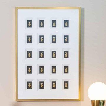 Bear wall art - white and gold