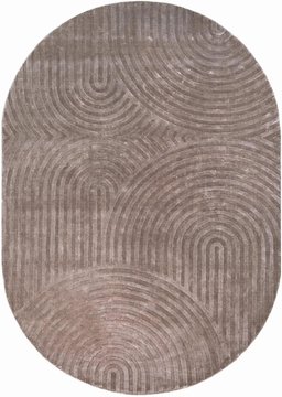 Bayon carpet - oval - beige - fabric - 200cm x 300cm