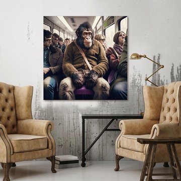 Ape tempered glass square wall art