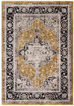 Classic heritage sovereign medallion rug - gold - 120cm x 166cm