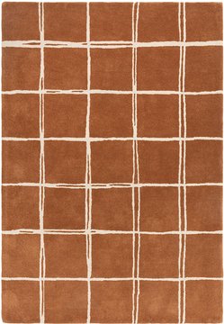 Contemporary design albany rug - rust grid - sizes available