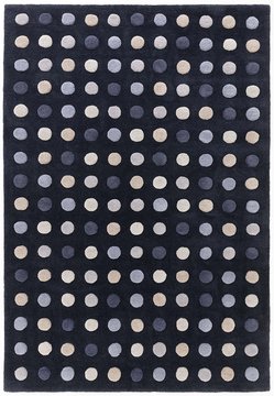 Contemporary design dotty rug - navy - sizes available