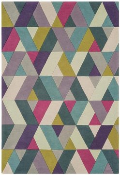 Contemporary design funk rug - chevron 02 - blue green - sizes available