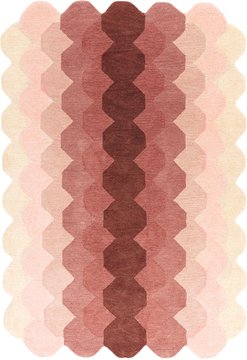 Contemporary design hive rug - pink - sizes available