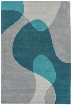 Contemporary design matrix rug - arc 57 - teal - sizes available