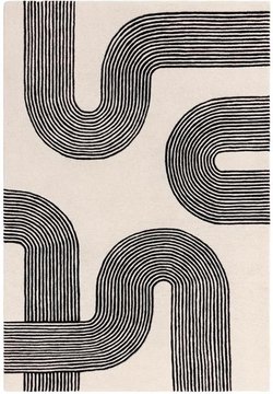 Contemporary design matrix rug - arches 87 - black - sizes available