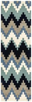 Contemporary design matrix runner - cuzzo 70 - blue - 70cm x 240cm